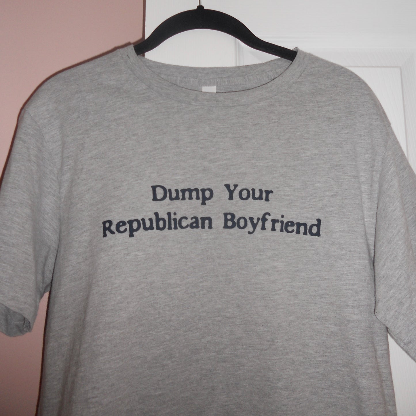 DUMP YOUR REPUBLICAN BOYFRIEND grey boxy tee
