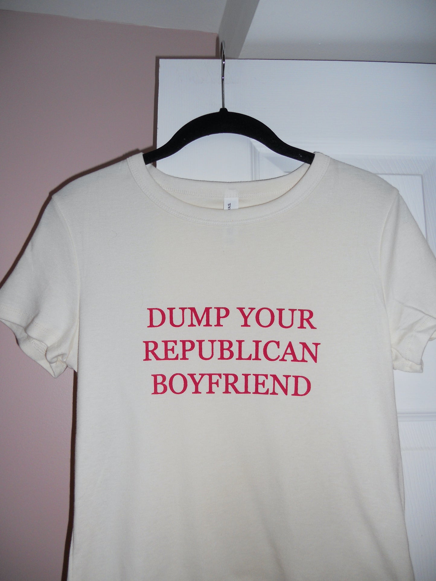 DUMP YOUR REPUBLICAN BOYFRIEND cream baby tee