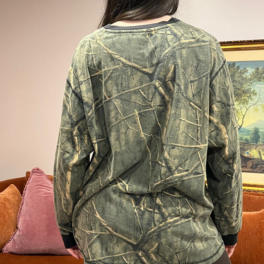 DUMP YOUR REPUBLICAN BOYFRIEND camo long sleeve t-shirt with white text (XL)