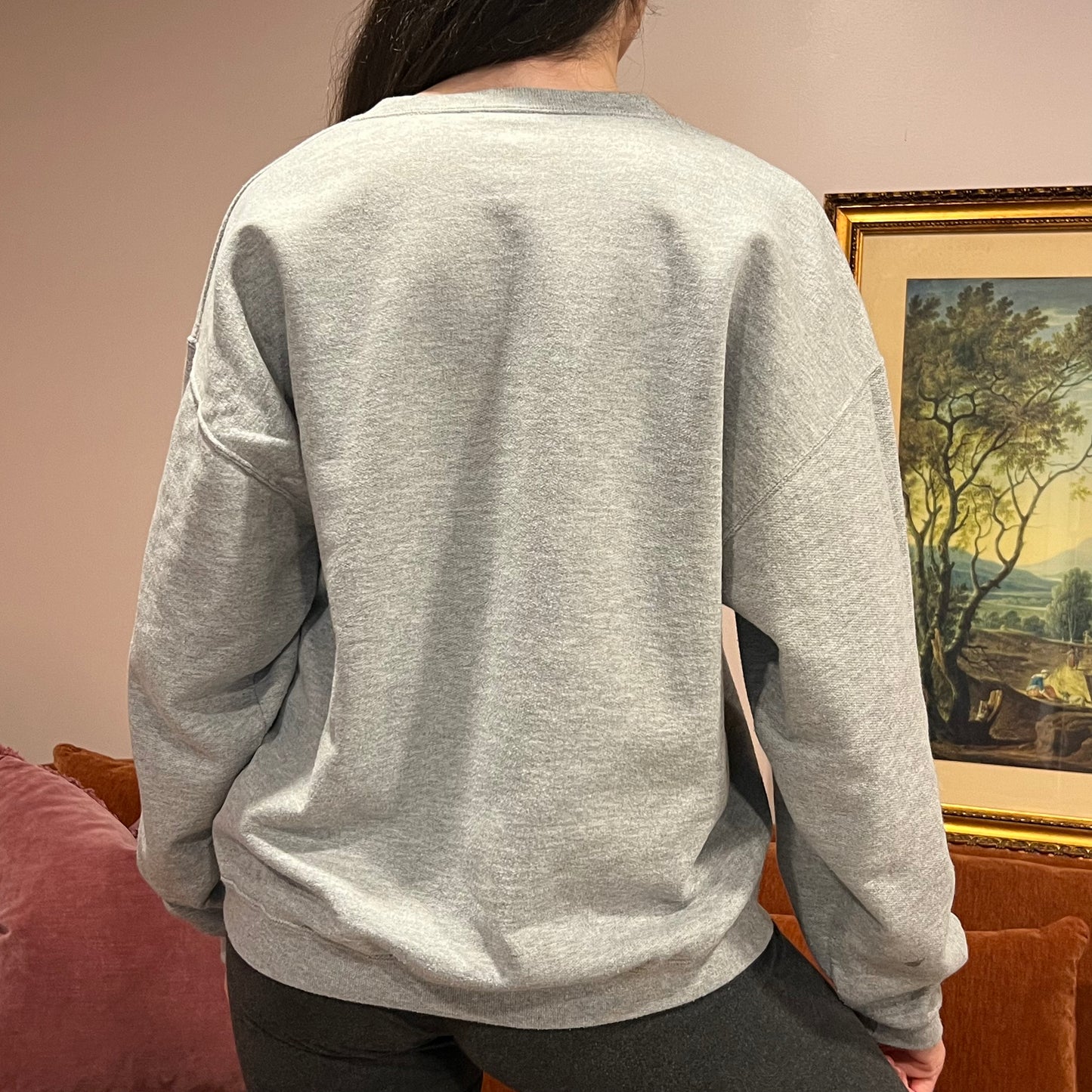 DUMP YOUR REPUBLICAN BOYFRIEND deer crewneck with orange text (L)