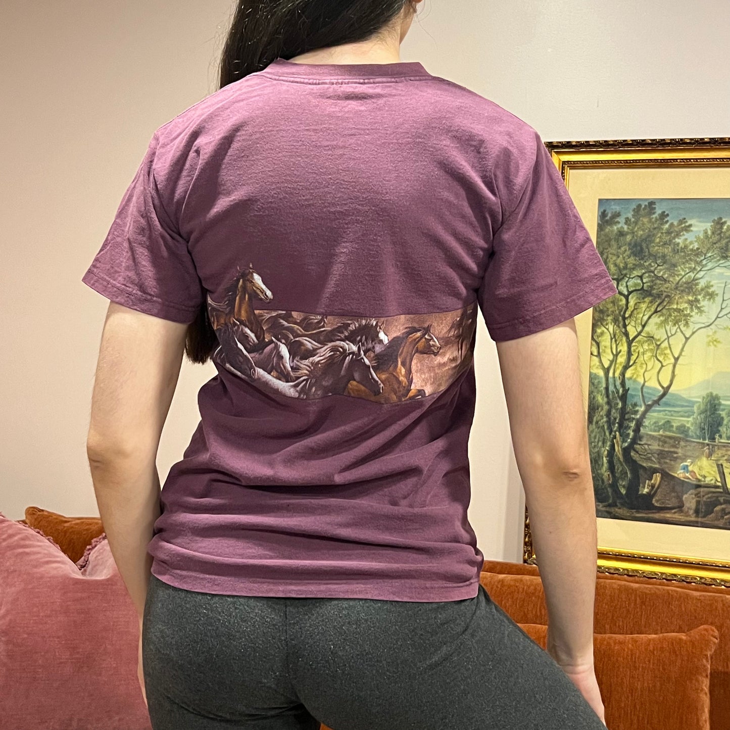 DUMP YOUR REPUBLICAN BOYFRIEND horse t-shirt with orange text (S)