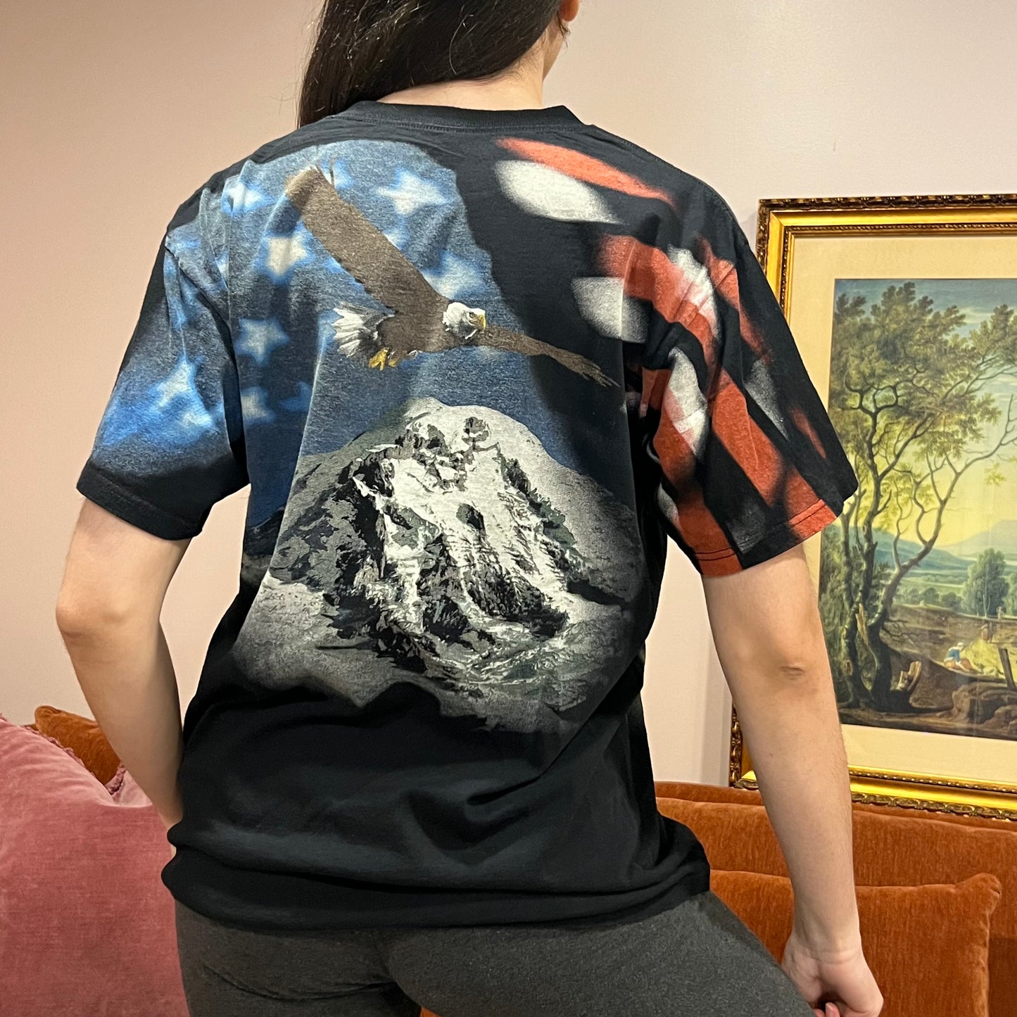 DUMP YOUR REPUBLICAN BOYFRIEND eagle t-shirt with blue text (XL)