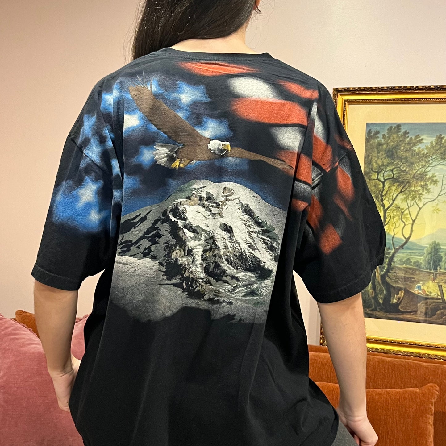 DUMP YOUR REPUBLICAN BOYFRIEND eagle t-shirt with blue text (3XL)