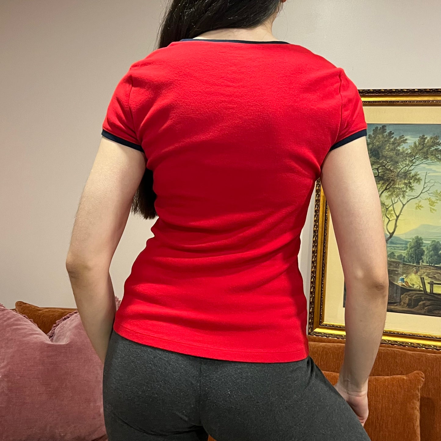 DUMP YOUR REPUBLICAN GIRLFRIEND red t-shirt with white text (L)