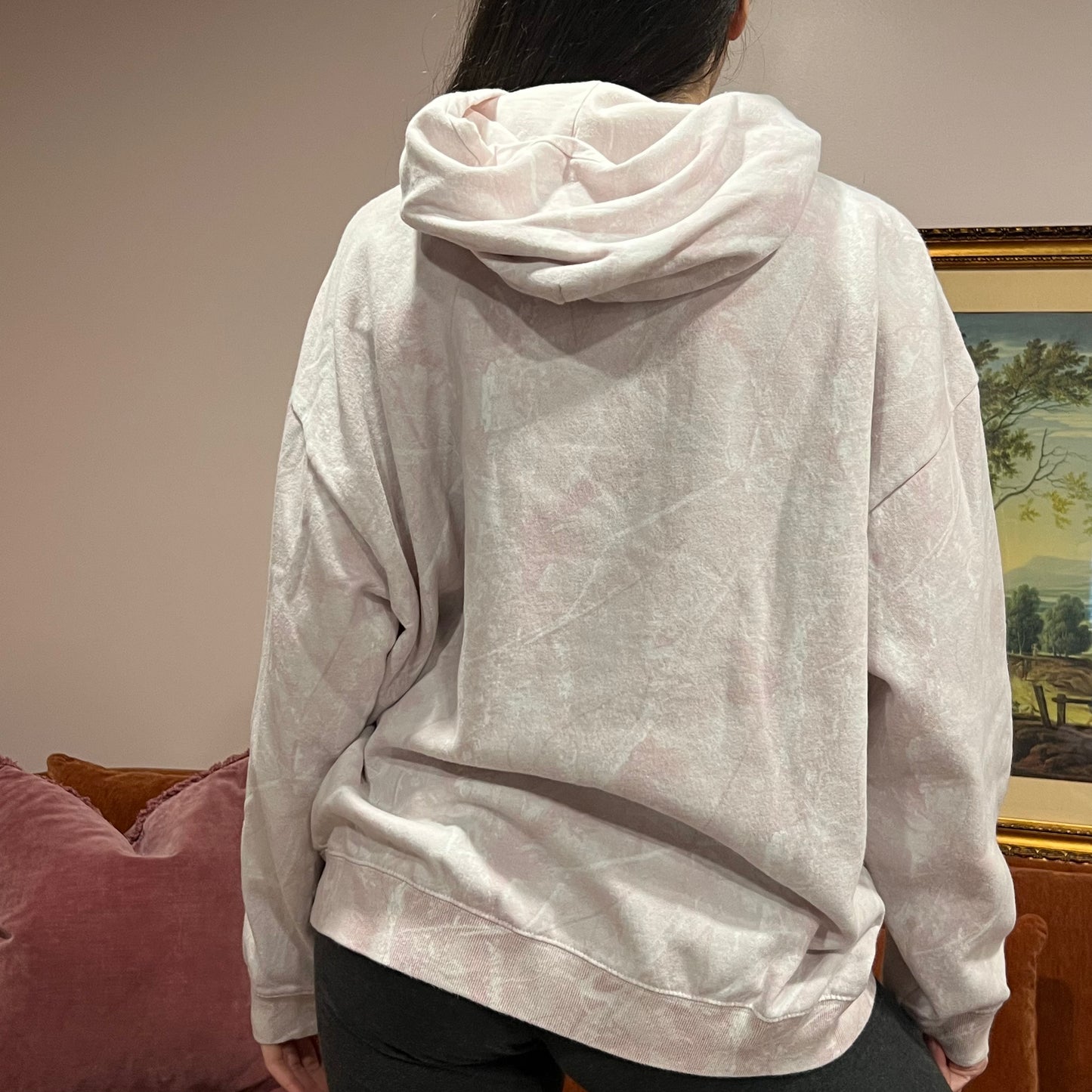 DUMP YOUR REPUBLICAN BOYFRIEND pink camo hoodie with pink text (L)