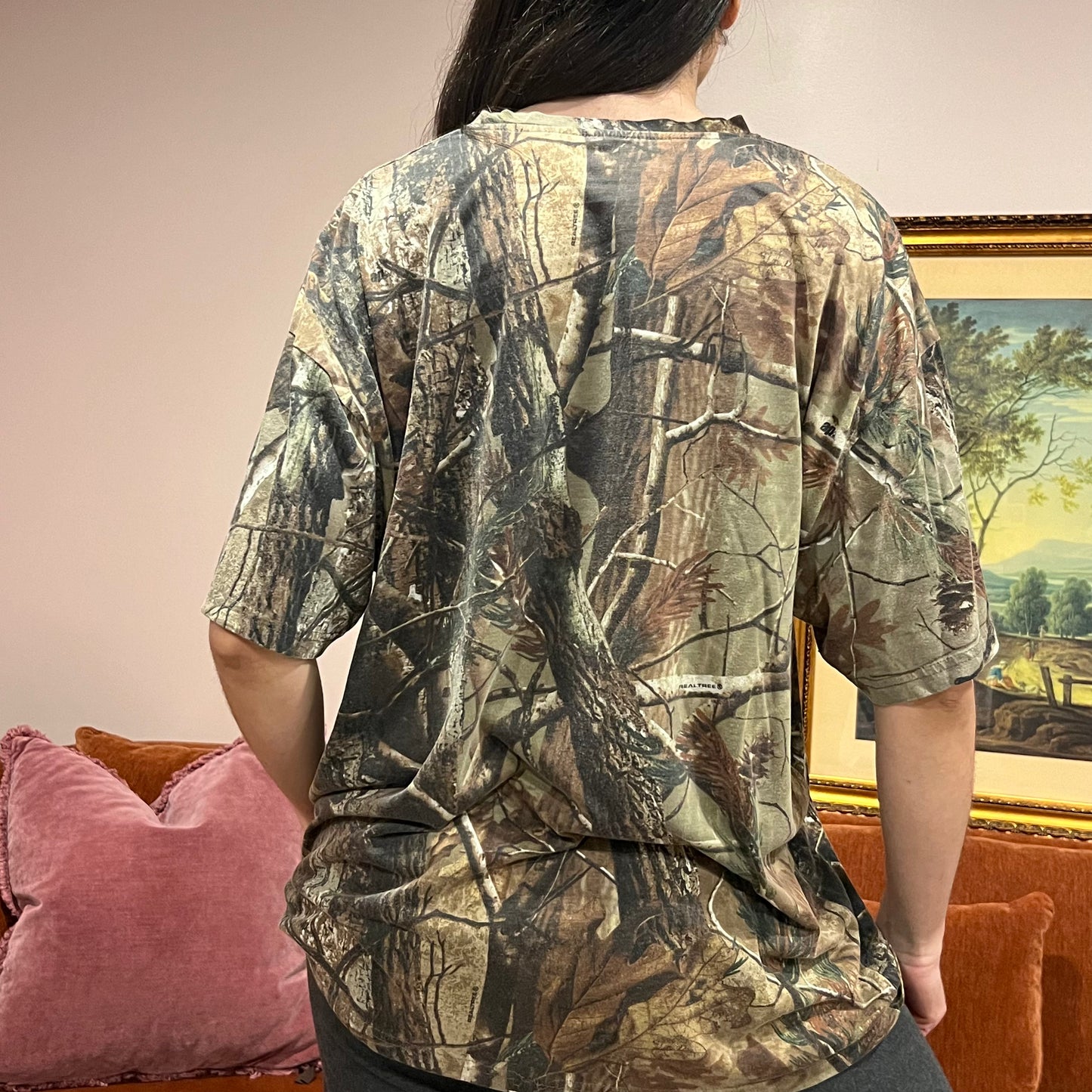 DUMP YOUR REPUBLICAN GIRLFRIEND camo t-shirt with orange text (2XL)