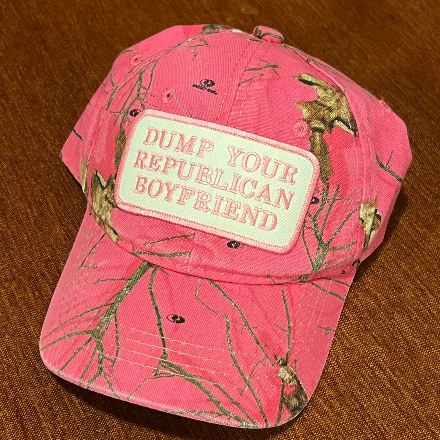DUMP YOUR REPUBLICAN BOYFRIEND pink camo hat