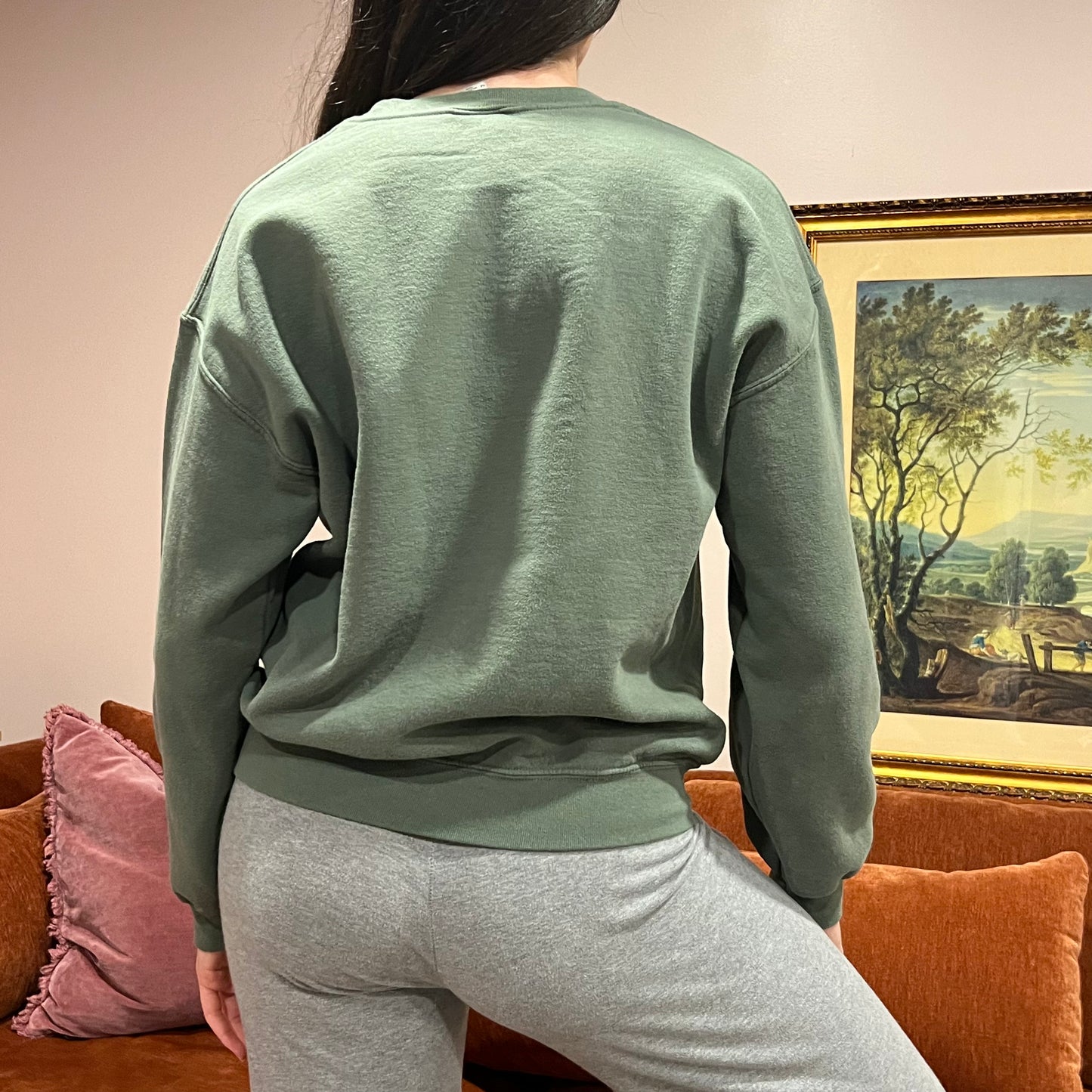 DIVORCE YOUR REPUBLICAN HUSBAND animal crewneck with orange text (M)