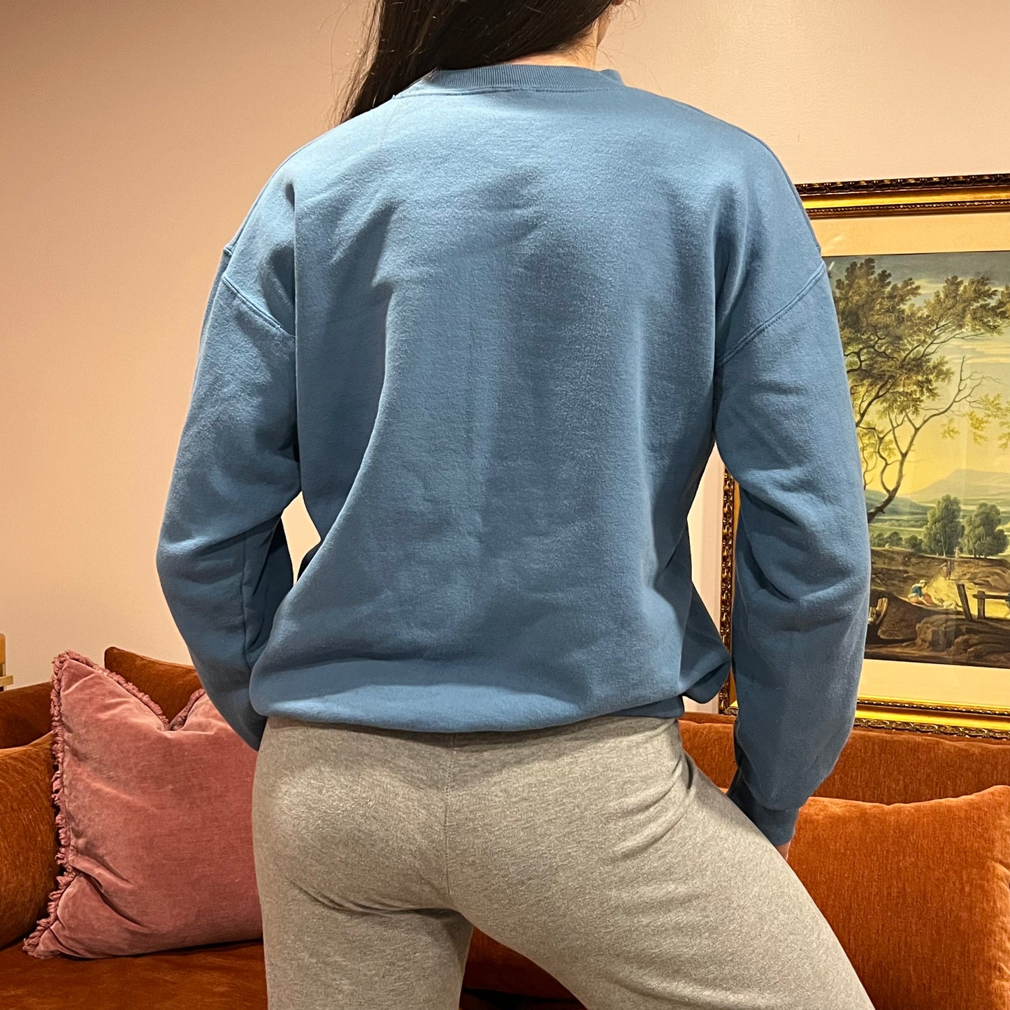 DIVORCE YOUR REPUBLICAN HUSBAND animal crewneck with pink text (M)