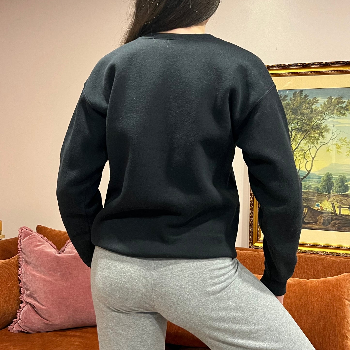 DUMP YOUR REPUBLICAN BOYFRIEND animal crewneck with pink text (M)
