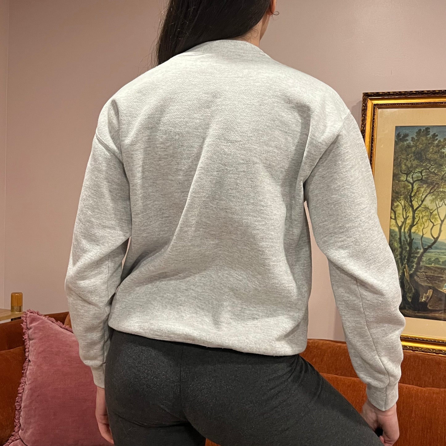 DIVORCE YOUR REPUBLICAN HUSBAND animal crewneck with orange text (M)