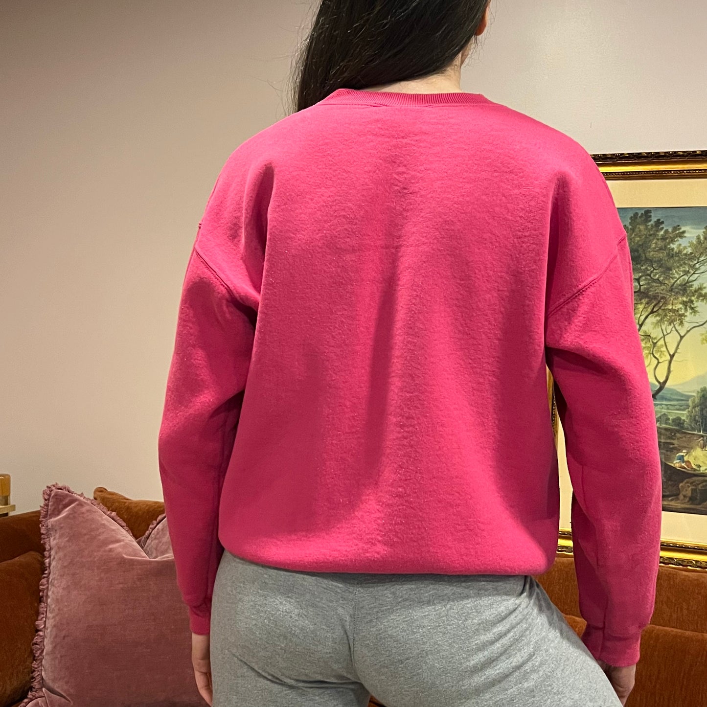DUMP YOUR REPUBLICAN BOYFRIEND pink crewneck with pink text (L)