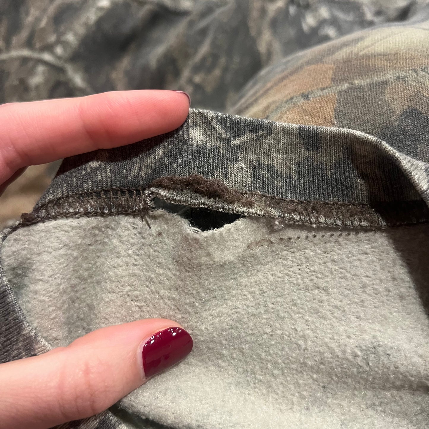 DUMP YOUR REPUBLICAN BOYFRIEND camo crewneck with pink text (XL)