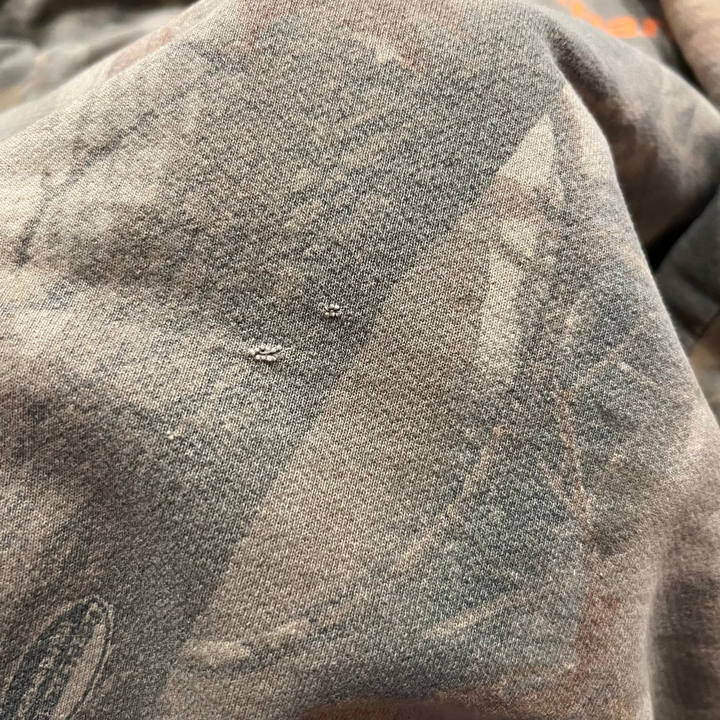 DIVORCE YOUR REPUBLICAN HUSBAND camo crewneck with orange text (2XL)