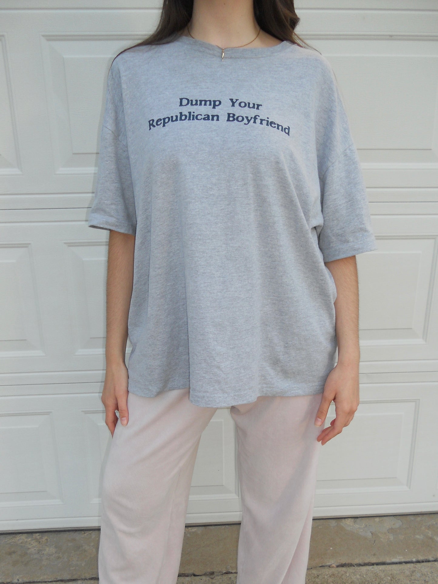 DUMP YOUR REPUBLICAN BOYFRIEND grey tee