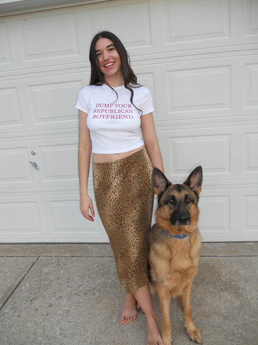 DUMP YOUR REPUBLICAN BOYFRIEND white baby tee