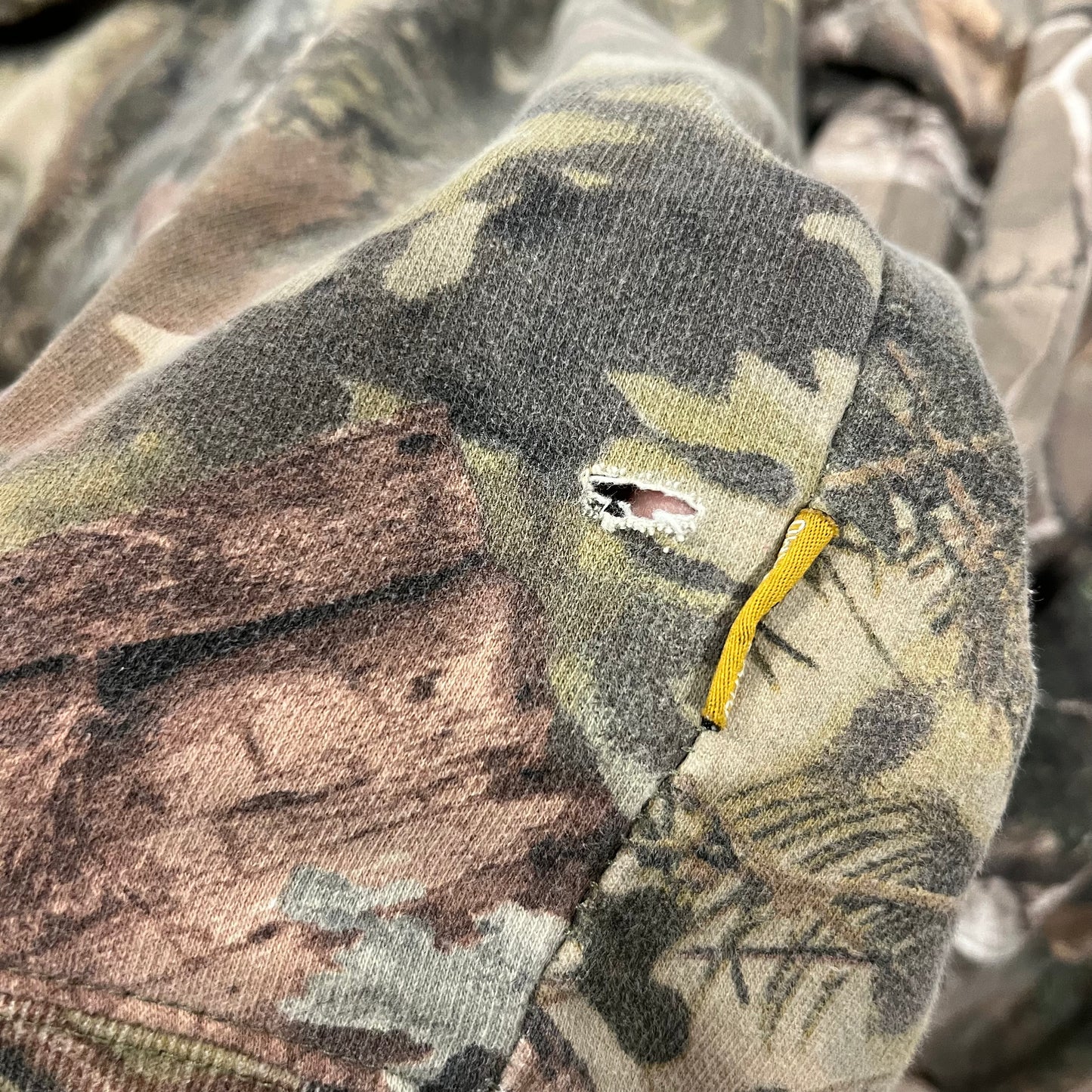 DUMP YOUR REPUBLICAN BOYFRIEND camo hoodie with orange text (XL)