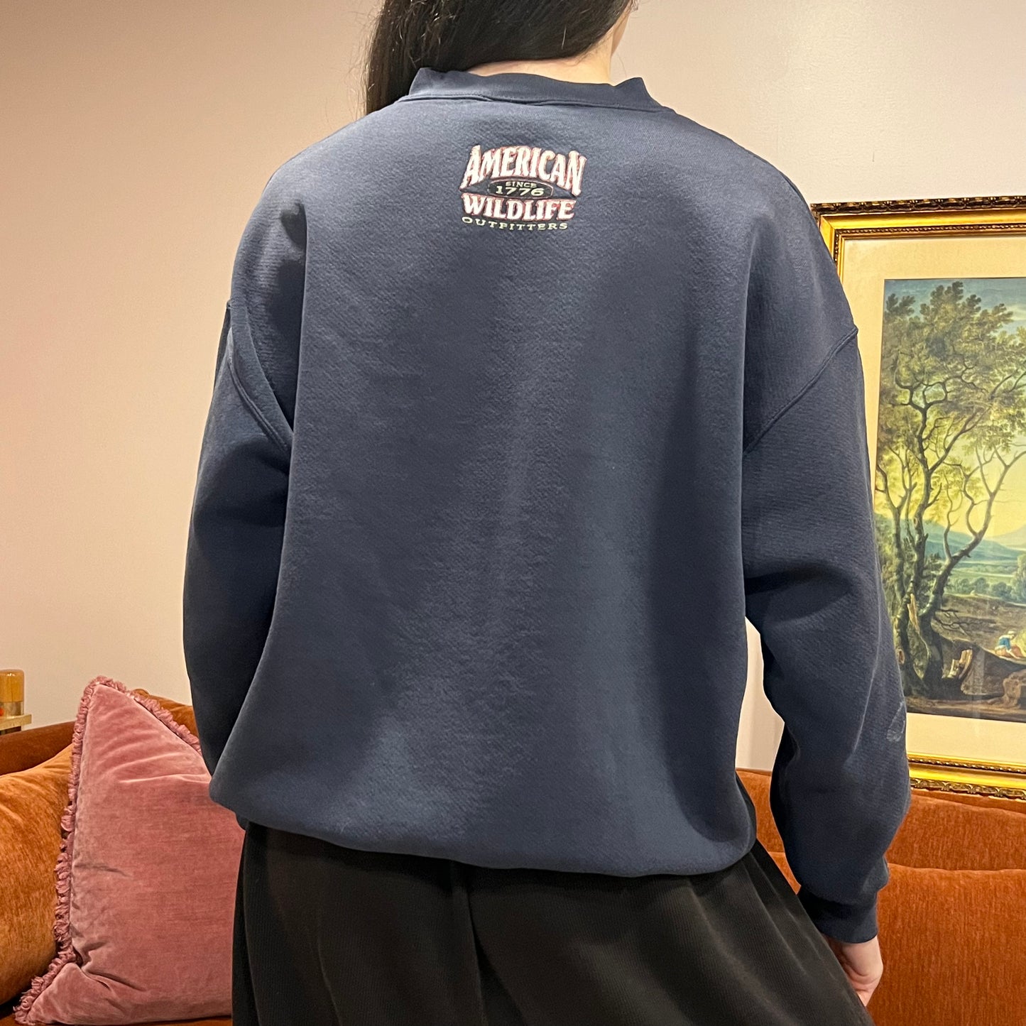 DIVORCE YOUR REPUBLICAN HUSBAND animal crewneck with orange text (XL)