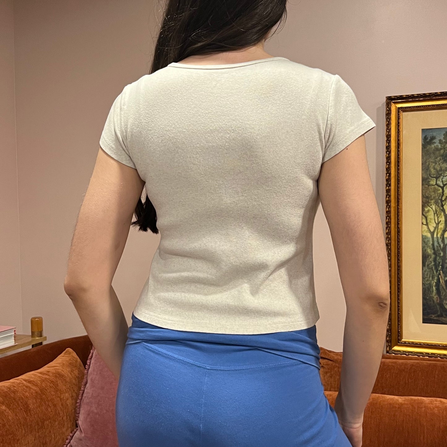 DUMP YOUR REPUBLICAN BOYFRIEND cream t-shirt with red text (S)