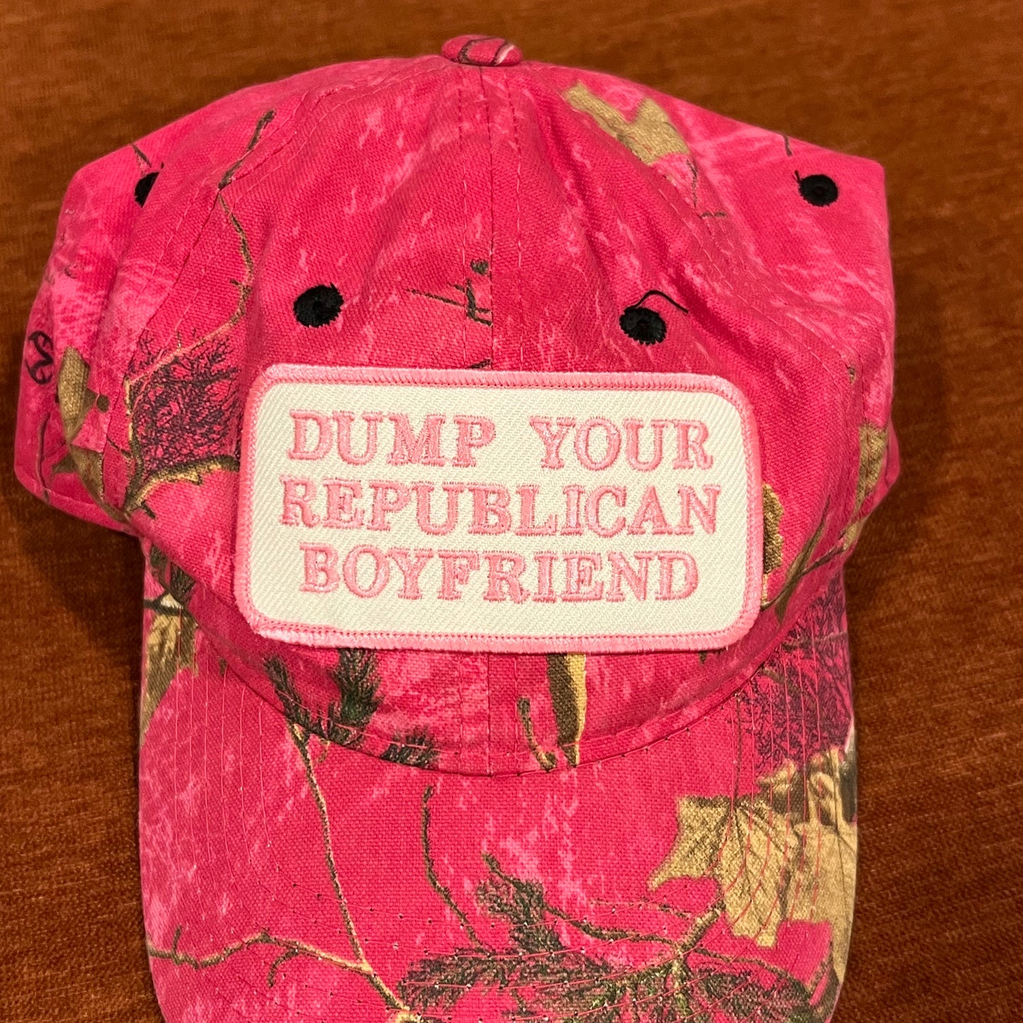 DUMP YOUR REPUBLICAN BOYFRIEND pink camo hat
