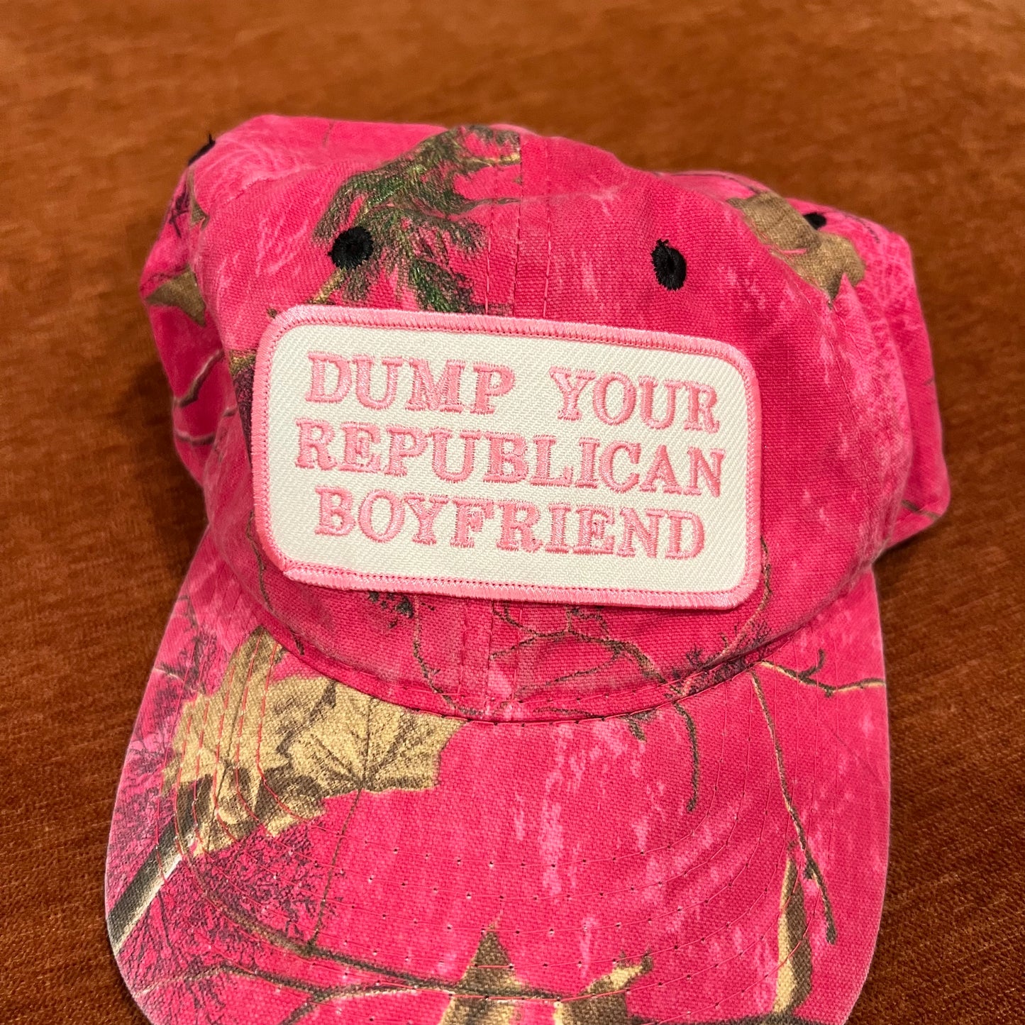 DUMP YOUR REPUBLICAN BOYFRIEND pink camo hat
