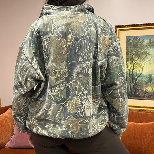 DUMP YOUR REPUBLICAN BOYFRIEND camo zip-up with pink text (XL)