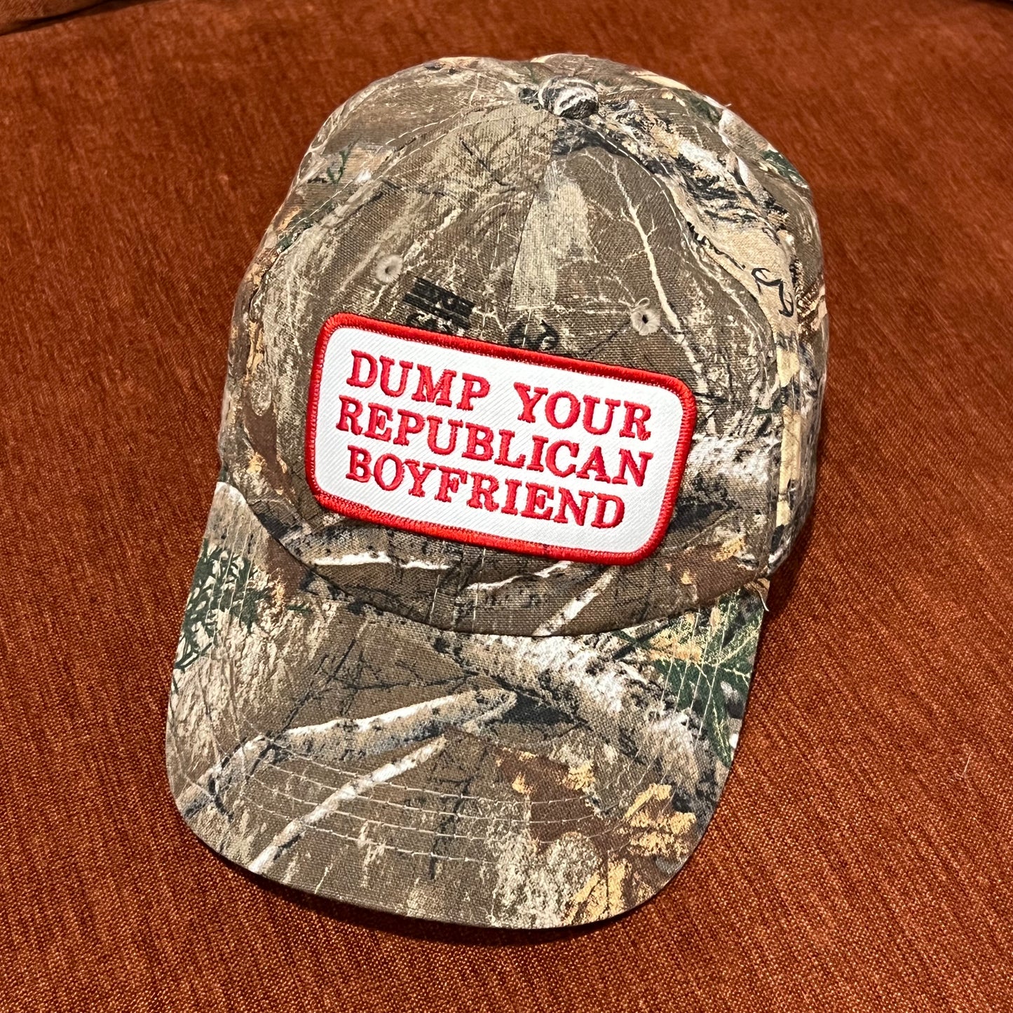 DUMP YOUR REPUBLICAN BOYFRIEND camo hat