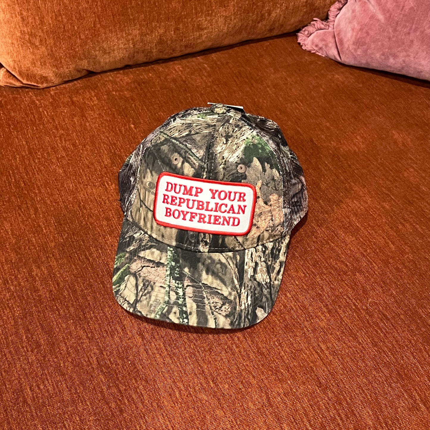 DUMP YOUR REPUBLICAN BOYFRIEND camo hat