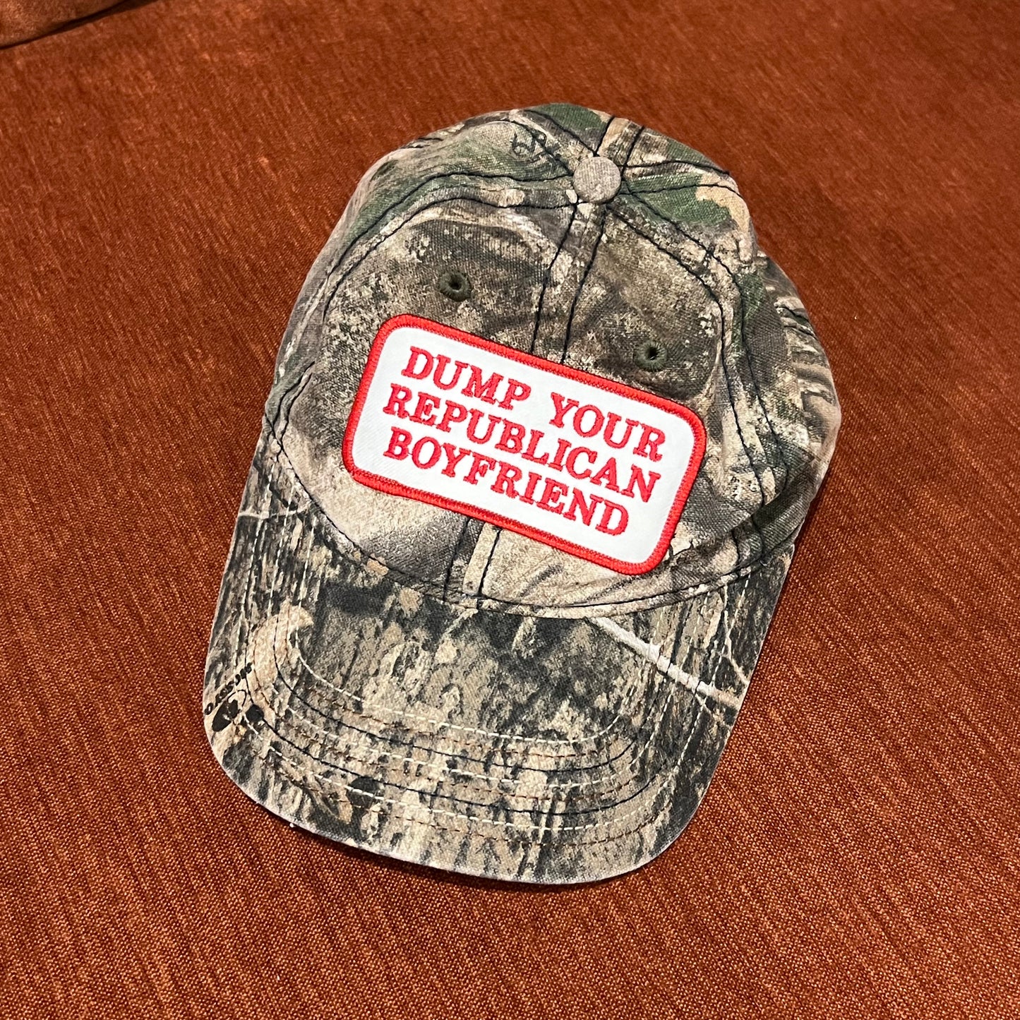 DUMP YOUR REPUBLICAN BOYFRIEND camo hat