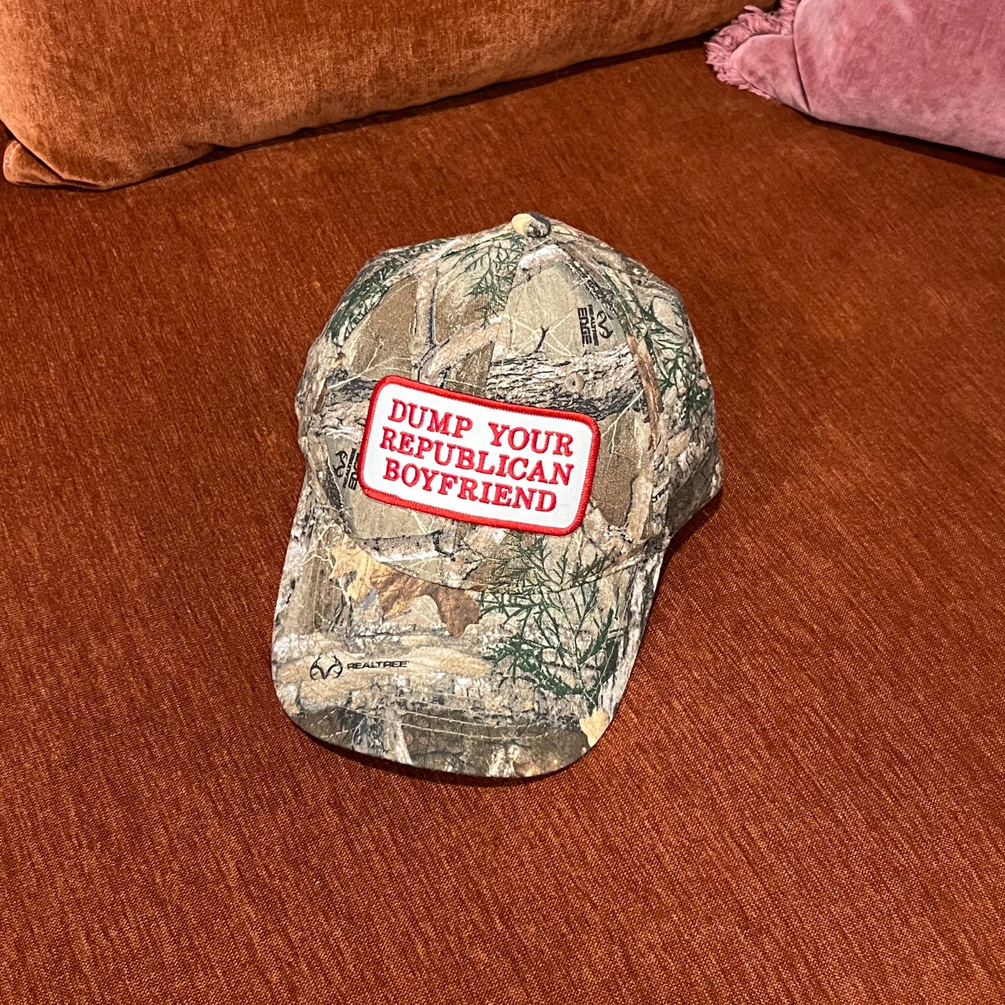 DUMP YOUR REPUBLICAN BOYFRIEND camo hat