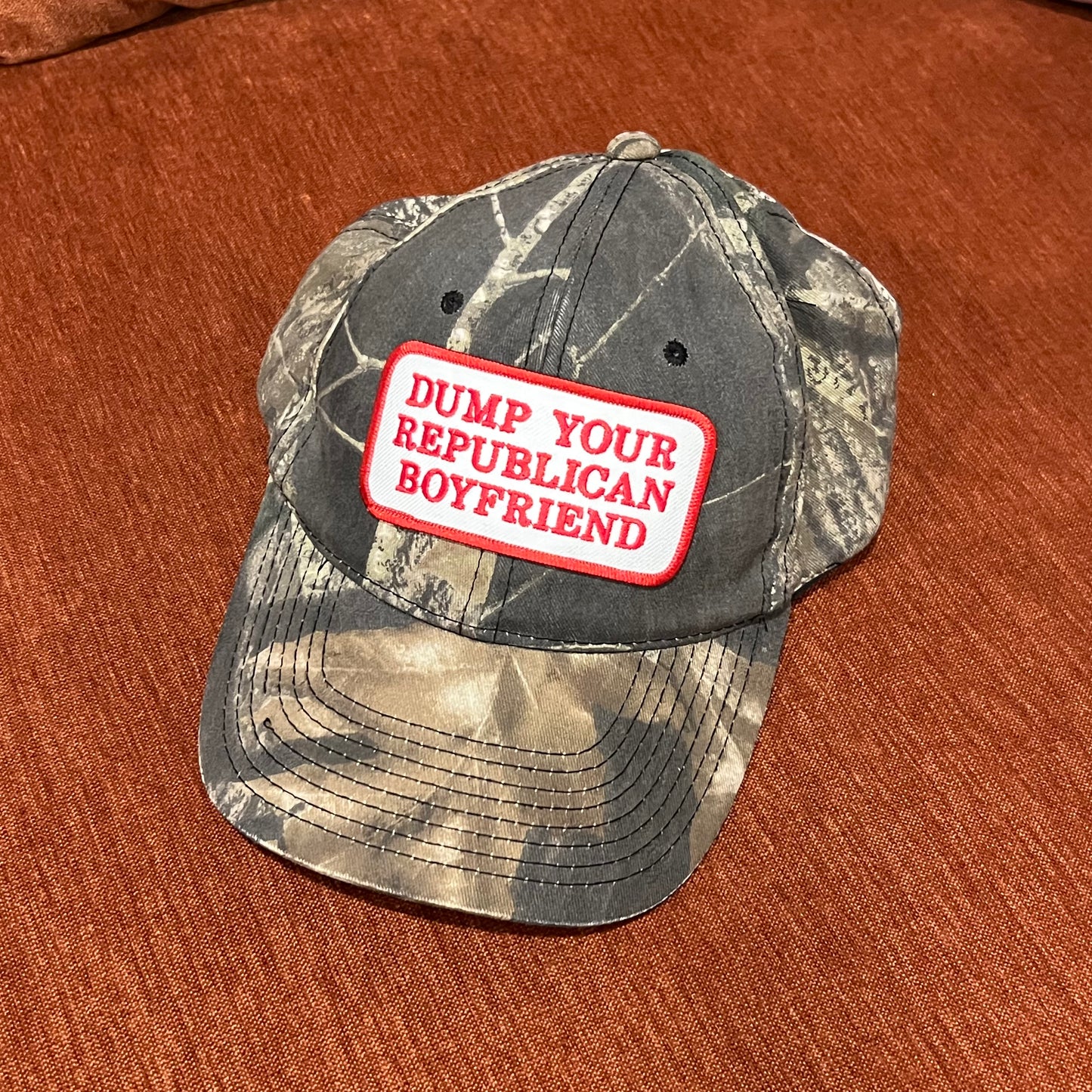 DUMP YOUR REPUBLICAN BOYFRIEND camo hat