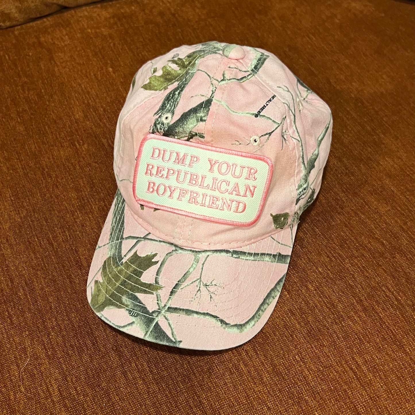 DUMP YOUR REPUBLICAN BOYFRIEND pink camo hat