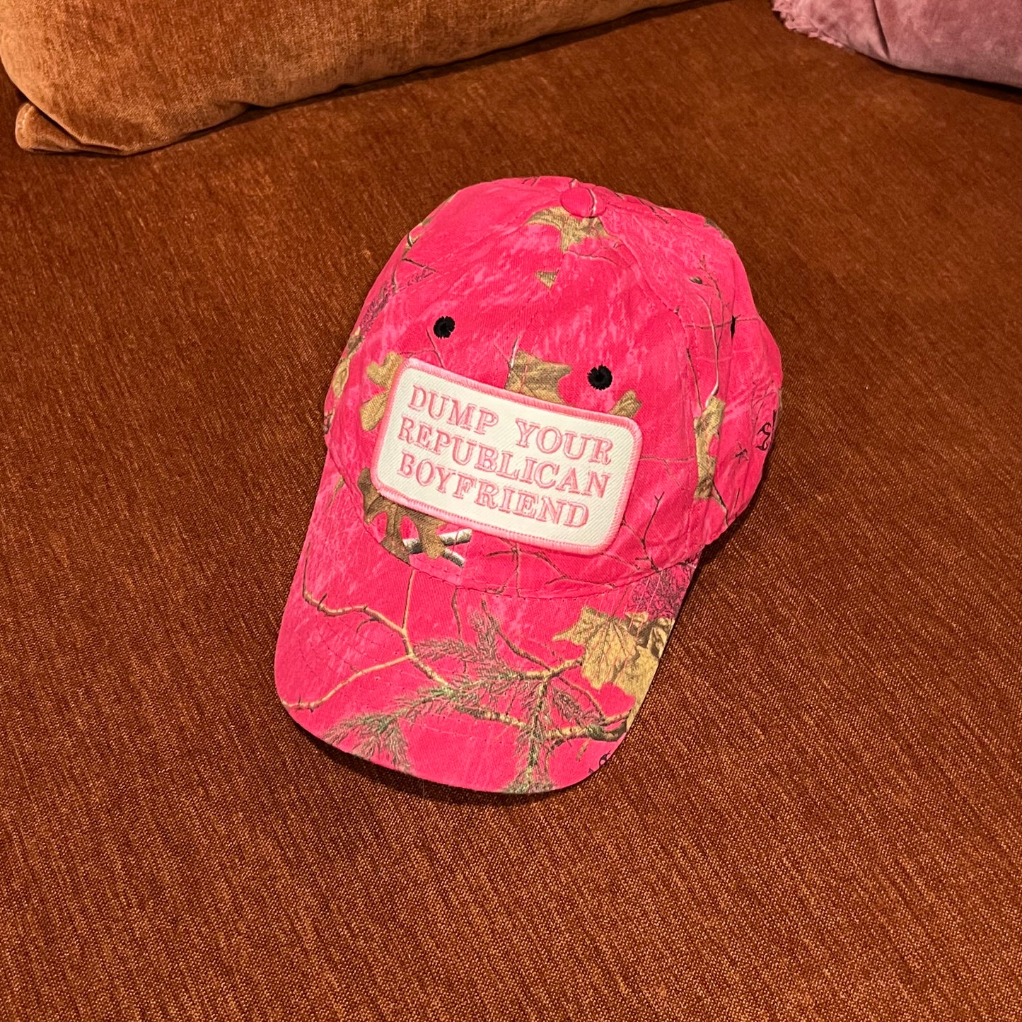 DUMP YOUR REPUBLICAN BOYFRIEND pink camo hat