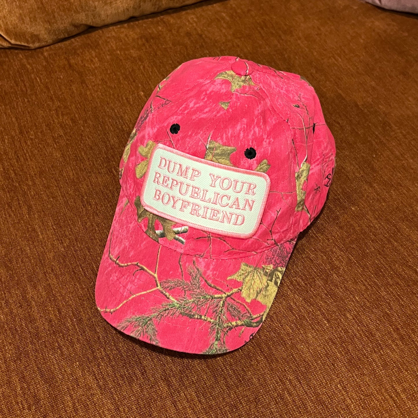 DUMP YOUR REPUBLICAN BOYFRIEND pink camo hat