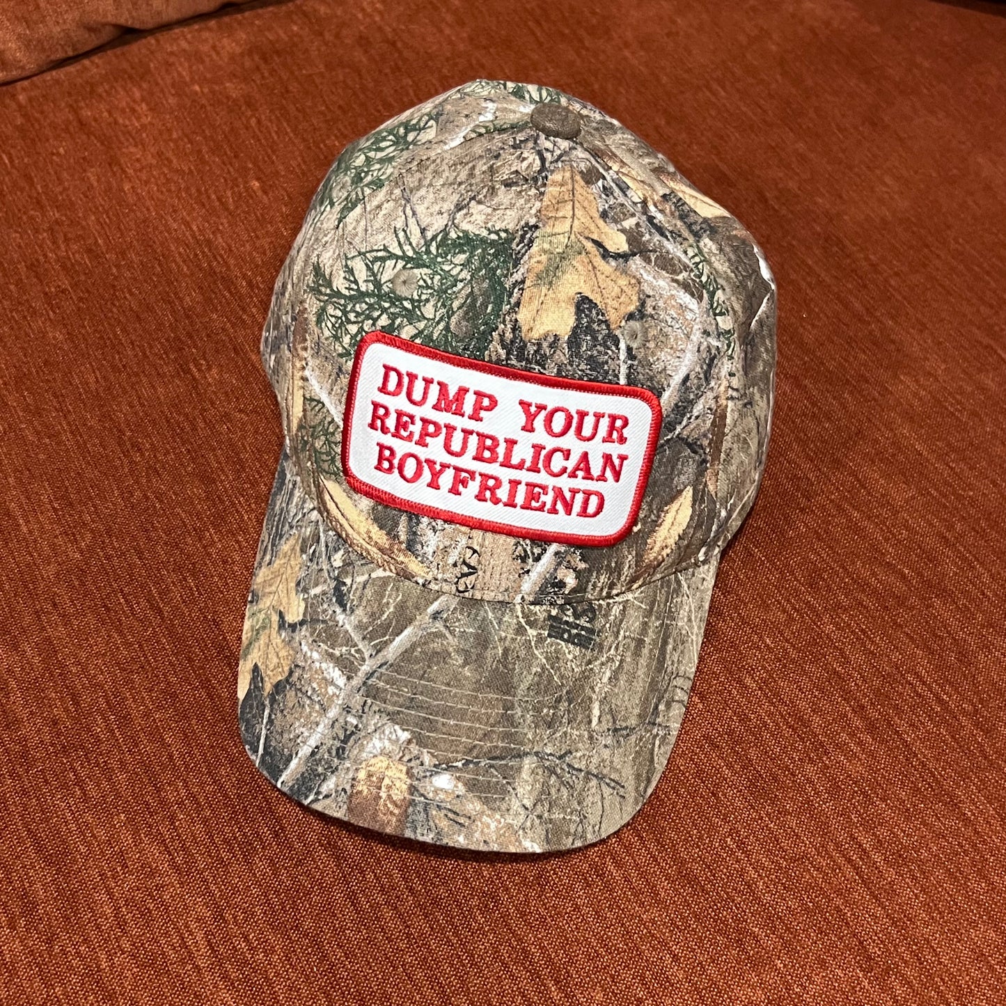 DUMP YOUR REPUBLICAN BOYFRIEND camo hat