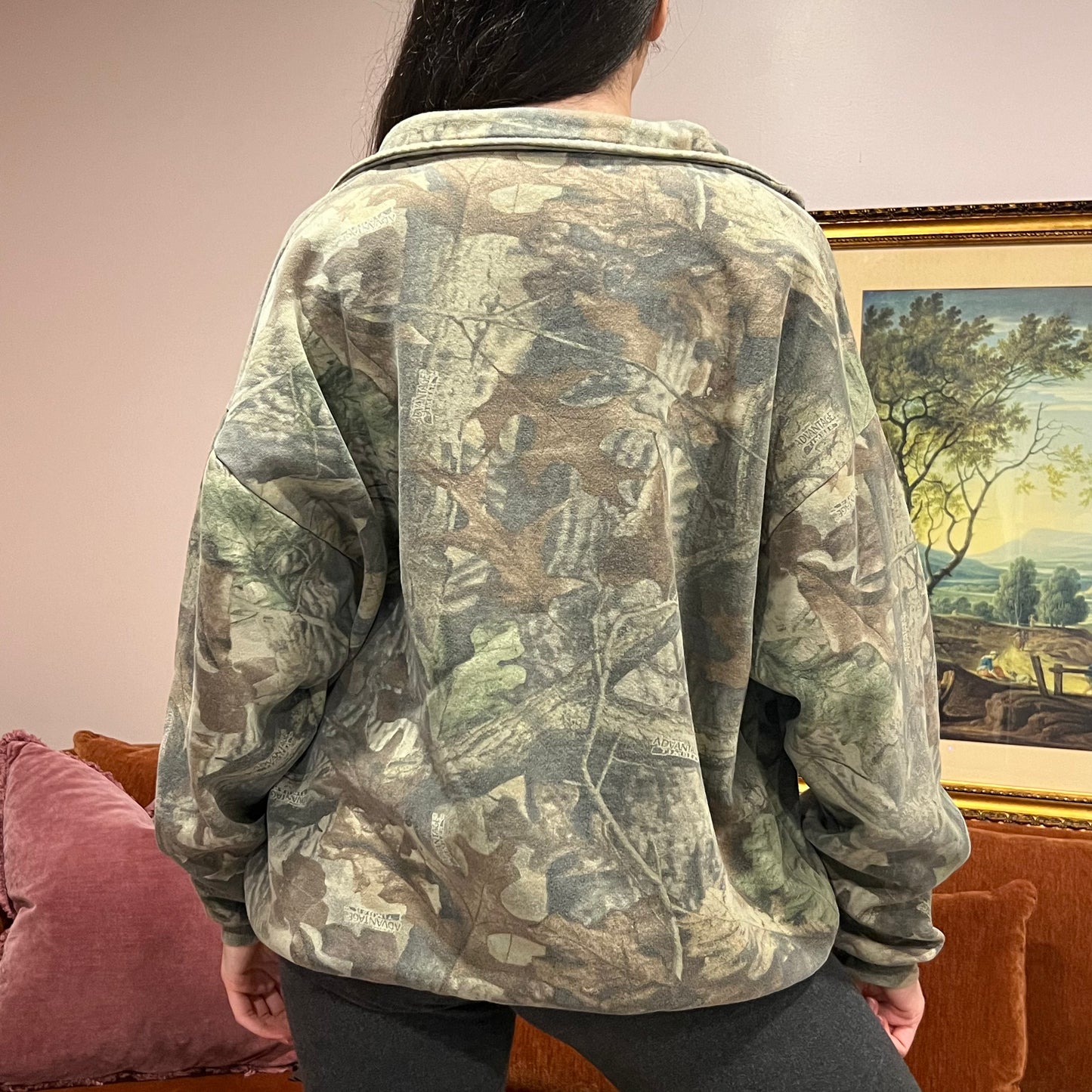 DUMP YOUR REPUBLICAN BOYFRIEND camo zip-up with orange text (2XL)
