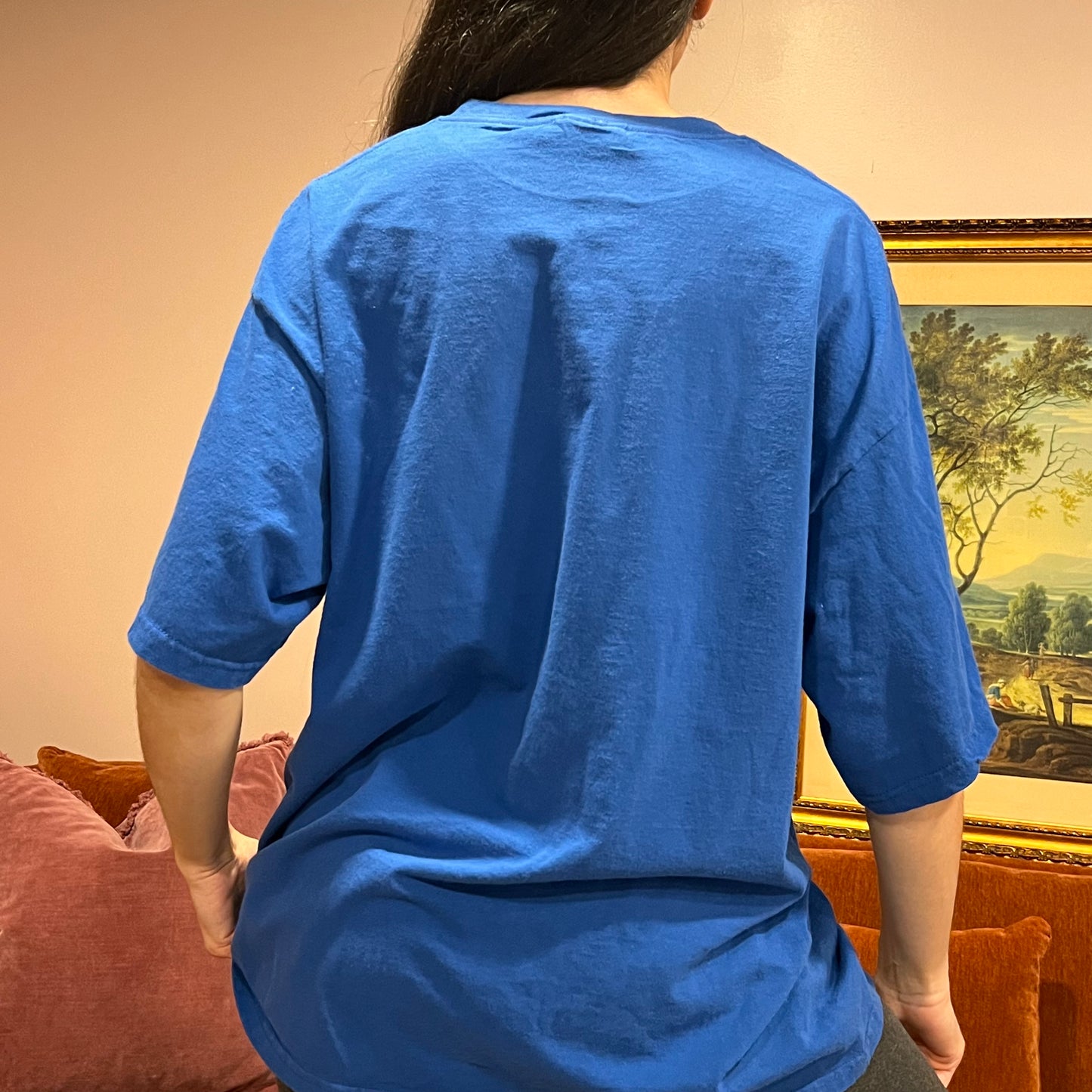 DUMP YOUR REPUBLICAN BOYFRIEND blue t-shirt with blue text (XL)