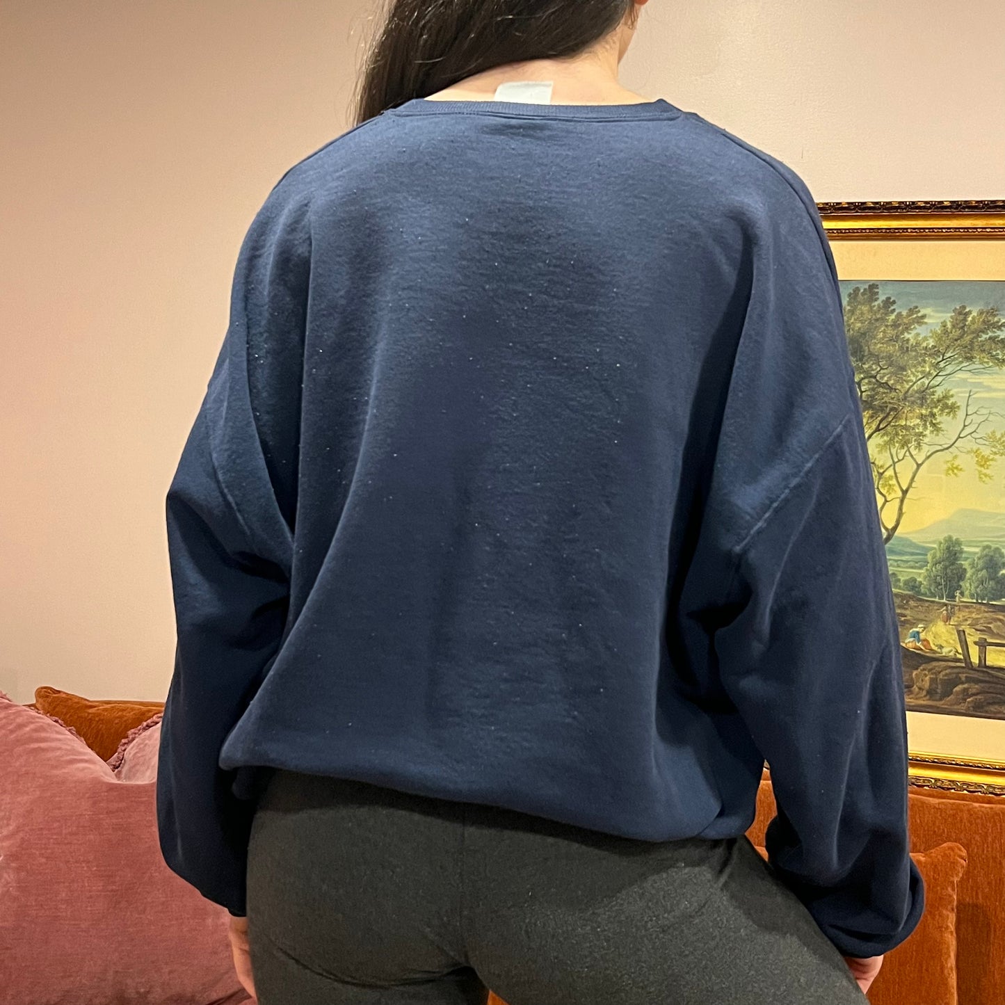 DUMP YOUR REPUBLICAN BOYFRIEND wolf crewneck with blue text (XL)