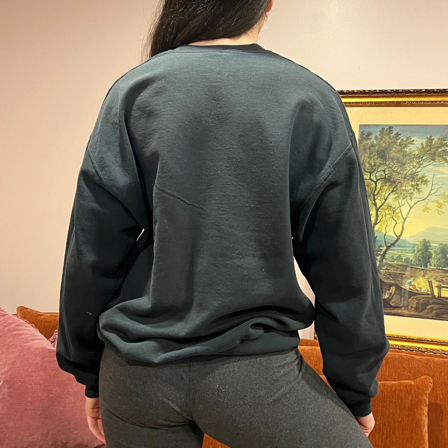 DIVORCE YOUR REPUBLICAN HUSBAND eagle crewneck with blue text (L)