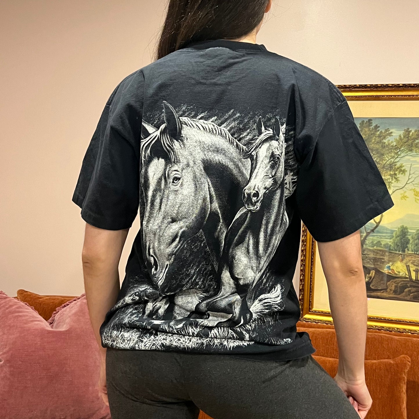 DUMP YOUR REPUBLICAN BOYFRIEND horse t-shirt with pink text (L)