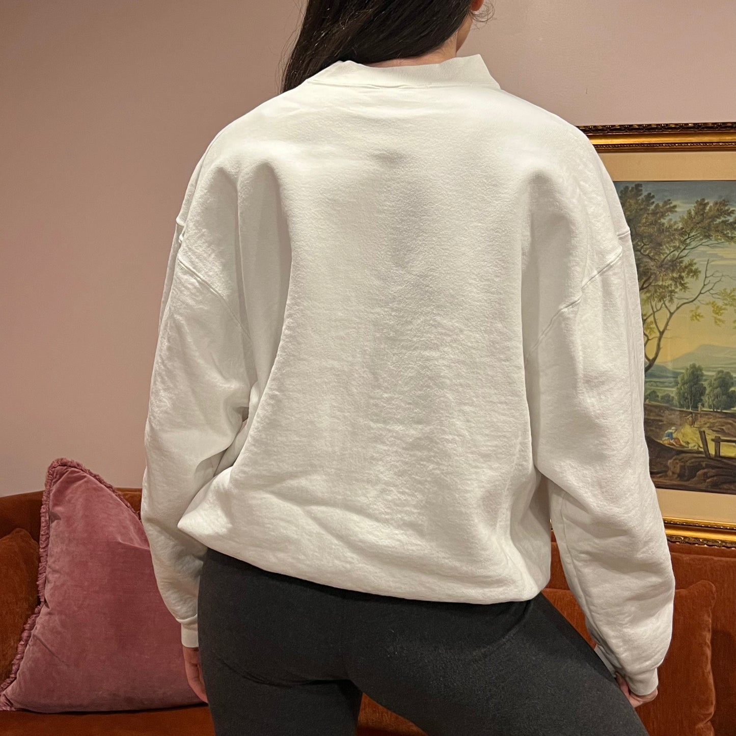 DIVORCE YOUR REPUBLICAN HUSBAND duck crewneck with orange text (L)