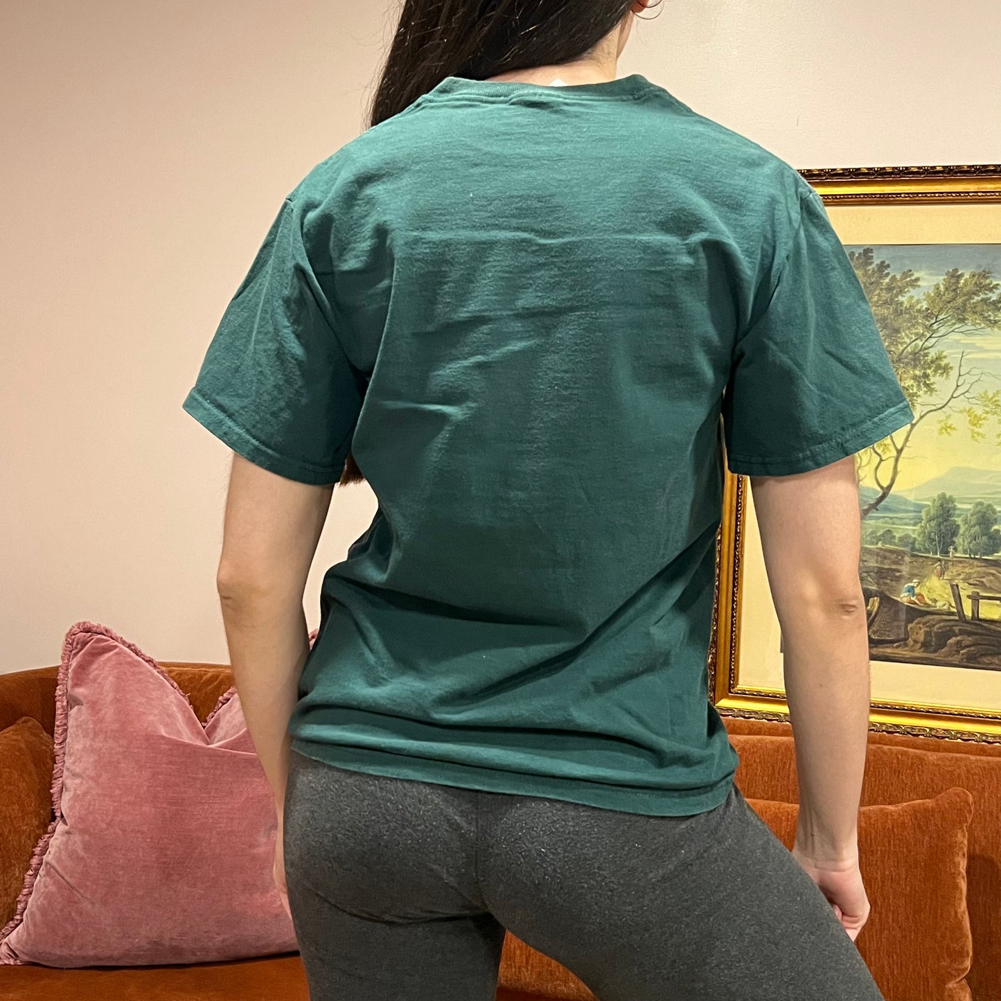 DIVORCE YOUR REPUBLICAN HUSBAND deer t-shirt with orange text (M)