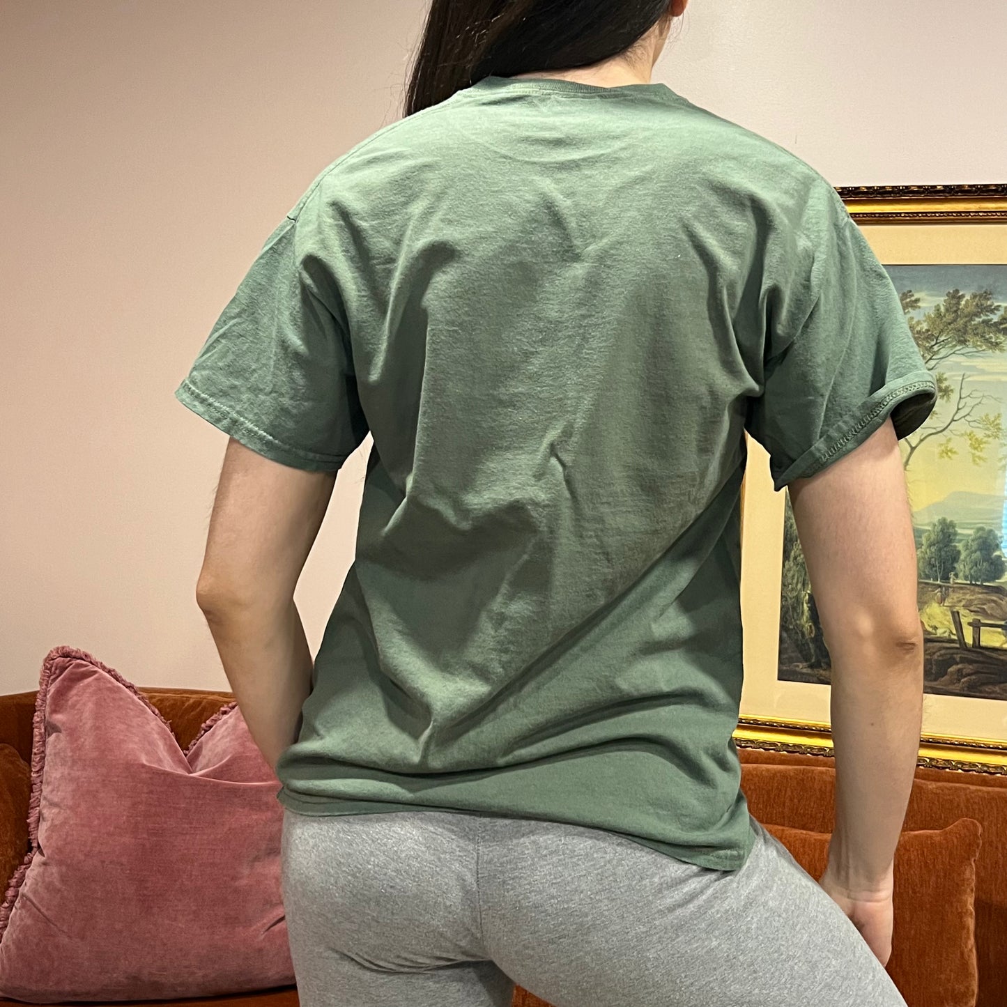 DUMP YOUR REPUBLICAN BOYFRIEND moose t-shirt with orange text (M)