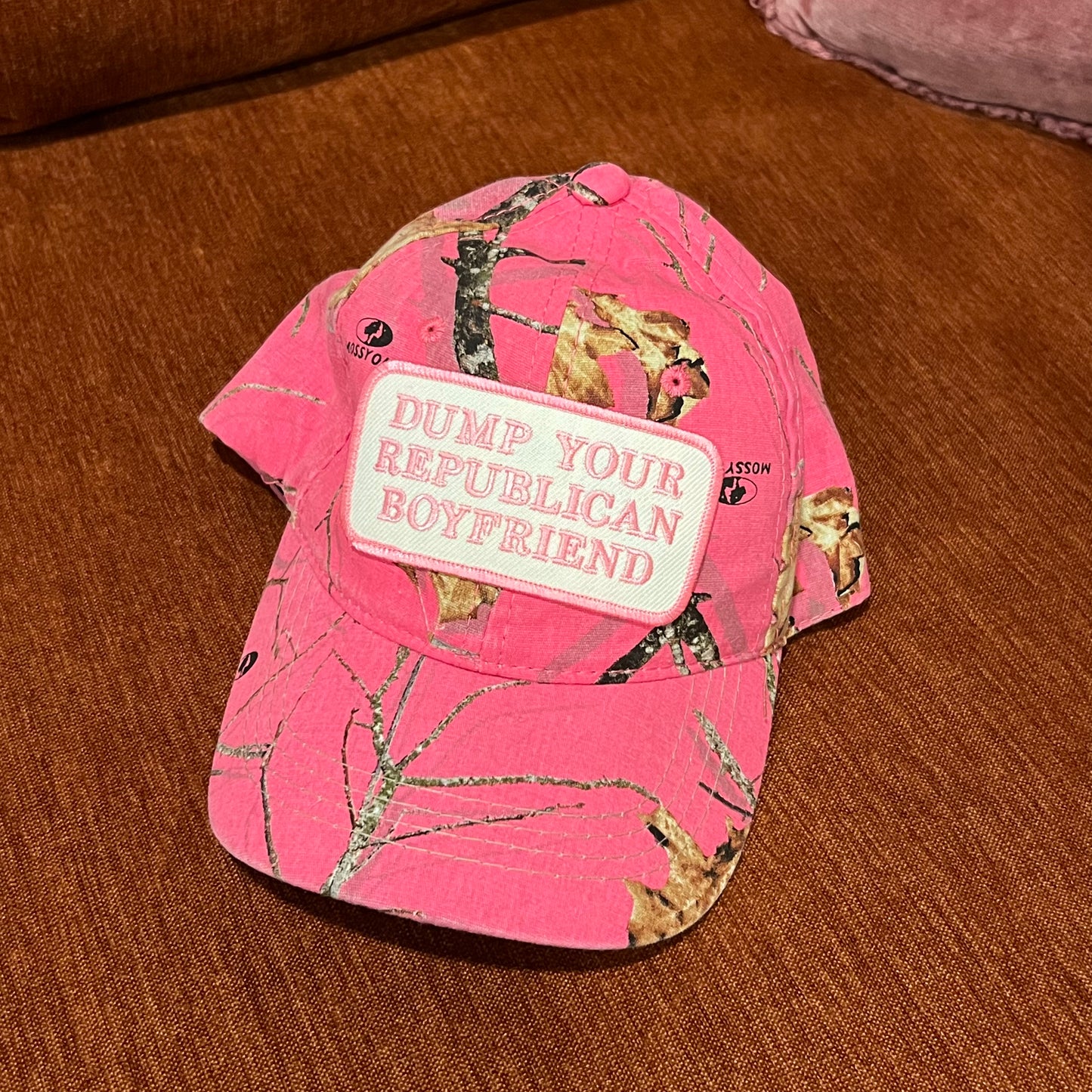 DUMP YOUR REPUBLICAN BOYFRIEND pink camo hat