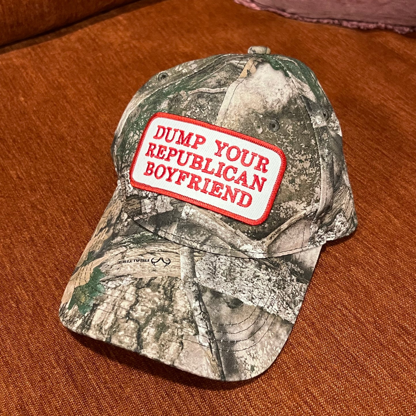 DUMP YOUR REPUBLICAN BOYFRIEND camo hat