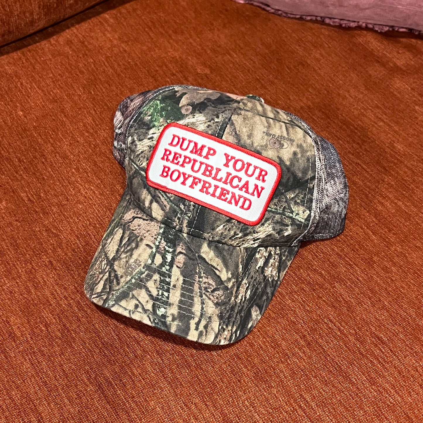 DUMP YOUR REPUBLICAN BOYFRIEND camo hat