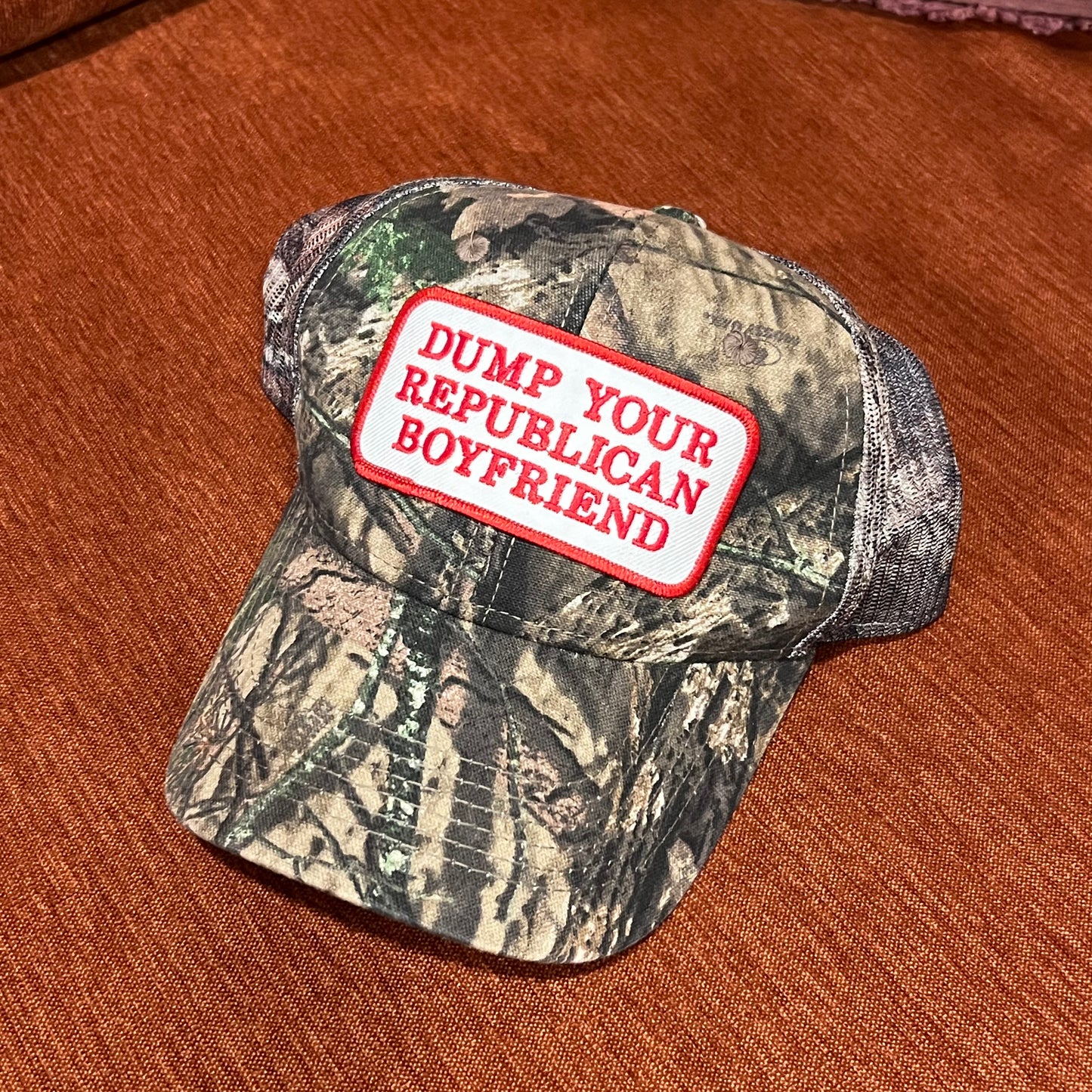 DUMP YOUR REPUBLICAN BOYFRIEND camo hat