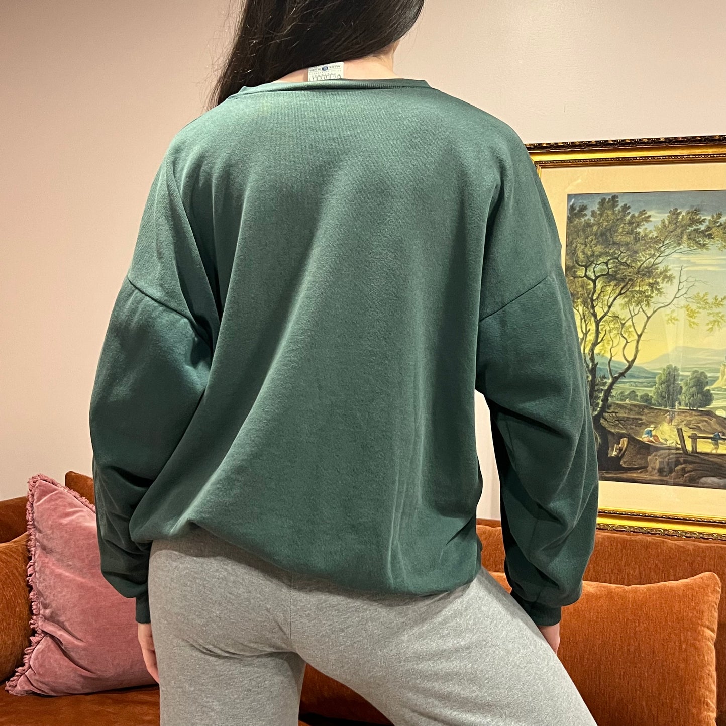 DIVORCE YOUR REPUBLICAN HUSBAND animal crewneck with pink text (XL)