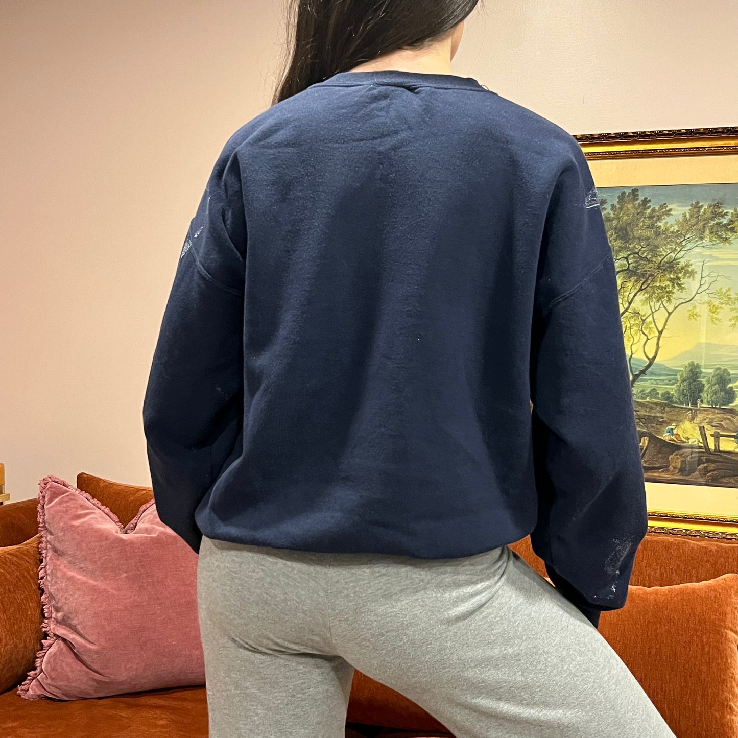 DIVORCE YOUR REPUBLICAN HUSBAND animal crewneck with pink text (L)