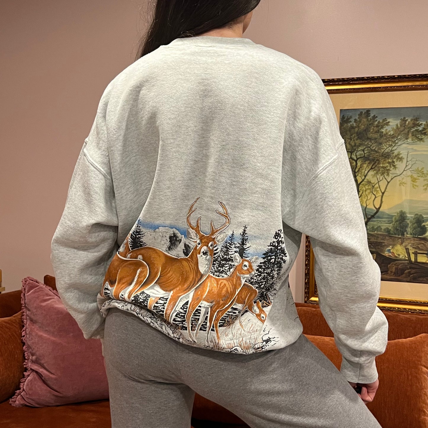 DUMP YOUR REPUBLICAN BOYFRIEND animal crewneck with pink text (XL)
